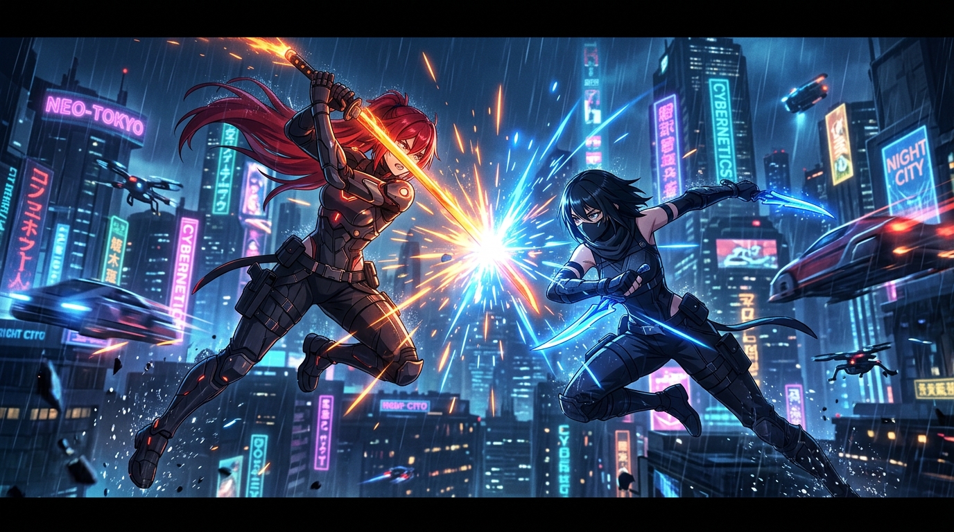 Anime Battle Cutscene